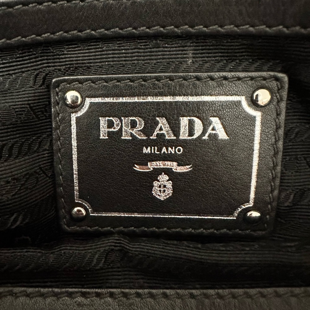 Prada Black Leather 2 Way Crossbody Shoulder Bag Satchel - Picture 8 of 15